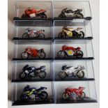 10x Deagostini 1/24 Scale Motorcycle Models - Boxed in Plastic Display Boxes