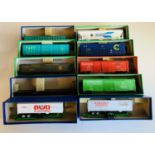 10x HO Scale US Assorted Freight Wagons - Fitted with Kaydee Couplings