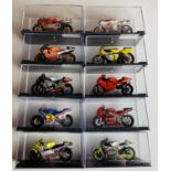 10x Deagostini 1/24 Scale Motorcycle Models - Boxed in Plastic Display Boxes