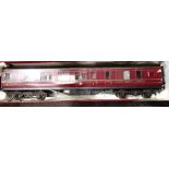 Exley O gauge LMS maroon brake/3rd corridor with interior, unboxed but in good condition