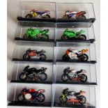 10x Deagostini 1/24 Scale Motorcycle Models - Boxed in Plastic Display Boxes