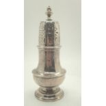 Hallmarked silver sugar sifter, marks rubbed c1820 H: 15 cm 154g. P&P group 1 (£16 for the first