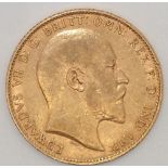 Edward VII 1906 full sovereign (please see pictures for condition). P&P group 1 (£16 for the first
