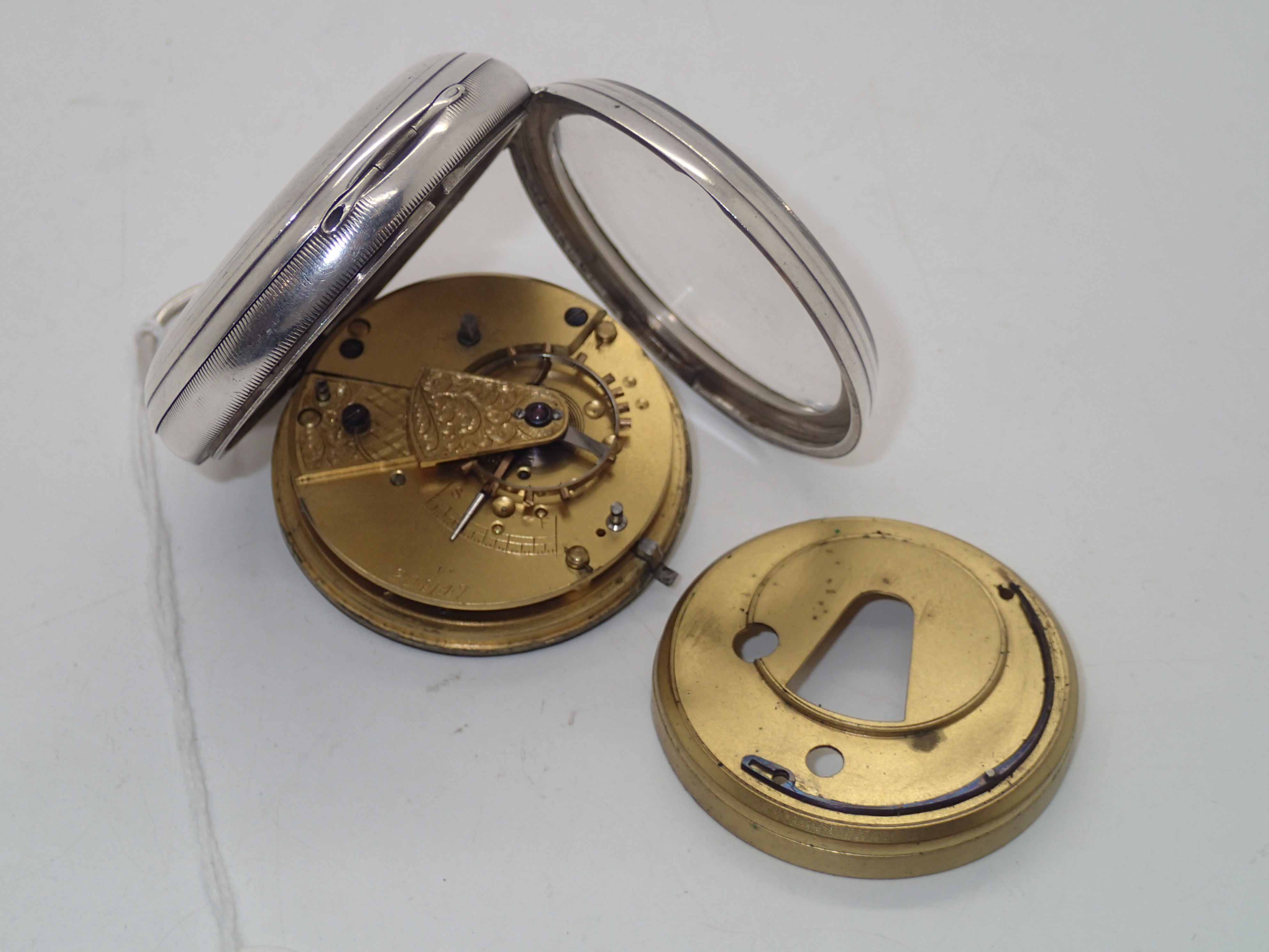 Hallmarked silver cased open face key wind pocket watch with secondary seconds dial. Assay - Image 2 of 2