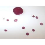 Loose gemstones: rubies, largest stone 10.5 x 9 mm 0.8g. P&P group 1 (£16 for the first item and £