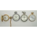 Three mechanical pocket watches all working at lotting up and a mileage calculator. P&P group 1 (
