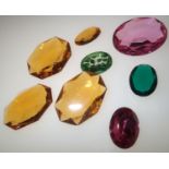 Mixed glass faceted stones, largest 30g. P&P group 1 (£16 for the first item and £1.50 for