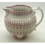 Sunderland Lustre early jug of large proportions, H: 17 cm with damage to spout. P&P group 1 (£16