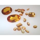 Loose gemstones: yellow topaz stones, largest stone 14 x 10 mm 4.2g. P&P group 1 (£16 for the