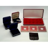 Six sovereign cases and a box for holding ten half sovereigns. P&P group 1 (£16 for the first item