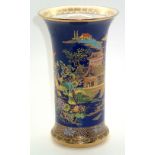 Carlton Ware cylindrical vase with chinoiserie enamelled and gilt decoration, H: 15 cm. P&P group