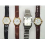 Four gents wristwatches in good condition, all working at lotting up. P&P group 1 (16 for the