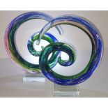 Pair of presumed Murano Swirl Sculptures - H: 24 cm. P&P group 2 (£20 for the first item and £2.50