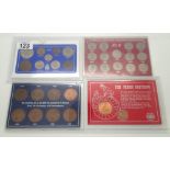 Four UK pre-decimal coin sets. P&P group 1 (£16 for the first item and £1.50 for subsequent items)