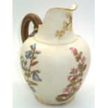 Royal Worcester blush ivory painted jug, pattern 1094, H: 14 cm. P&P group 1 (£16 for the first item