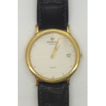 Raymond Weil gold plated quartz gents wristwatch in original pouch with card working at lotting up
