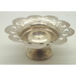 Hallmarked silver fluted and pierced dish assay Birmingham 1902 D: 10 cm 49g. P&P group 1 (£16 for