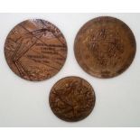Three bronze French table medals, largest D: 66mm. P&P group 1 (£16 for the first item and £1.50 for