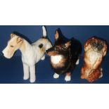 Three Beswick dogs to include : Corgi "Black Prince" - No.1299A in gloss 5.5" Wired Haired