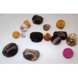 Loose gemstones: mixed stones including four smokey quartz spinners, longest 19 mm. P&P group 1 (£16