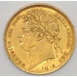 George VI 1821 full sovereign (please see pictures for condition). P&P group 1 (£16 for the first