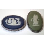 Two silver mounted Wedgwood brooches each 42 x 30 mm. P&P group 1 (£16 for the first item and £1.