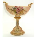 Royal Worcester blush ivory comport, model no. H280 H: 16 cm. P&P group 1 (£16 for the first item