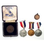 Scottish Command 1926 bronze boxing medal and four Royal Commemorative medals. P&P group 1 (£16
