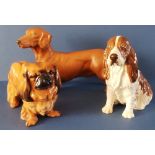 Three Royal Doulton Dogs to include : Pekingese 'Champion Biddee of Ifield' - No. 1012 in gloss -