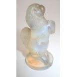 Sabina, Paris signed opalescent glass begging spaniel figure, H: 5 cm. P&P group 1 (£16 for the
