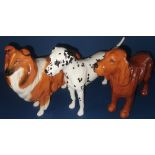 Three Beswick Dogs to include : Collie "Lochinvar of Ladypark" - No. 1791 in gloss 5.75" Cocker