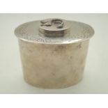 Early continental silver tea caddy, marks to underside and rim of cover. Couple of small knocks to