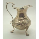 Hallmarked silver Victorian cream jug, London assay 1844, maker FD, 172g. P&P group 1 (£16 for the
