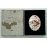 Royal Worcester bone china brooch (boxed). P&P group 1 (£16 for the first item and £1.50 for