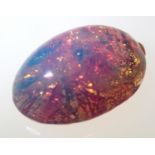 Single pink opal, probably synthetic 0.9g 12 mm x 8 mm. P&P group 1 (£16 for the first item and £1.