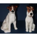 Two Royal Doulton Dogs to include: Fox Terrier - No. K8 in gloss - 2.5" Fox Hound - No. K7 in
