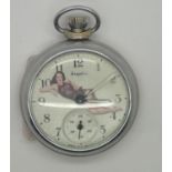 White metal glamour model pocket watch by Esquire. Working at lotting up. P&P group 1 (16 for the