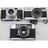 Collection of vintage 35mm cameras, Voigtlander Vito B 35mm, Yashica Minister 35mm Rangefinder,