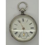 Hallmarked silver key wind pocket watch. Working at lotting up. Assay Birmingham 1890. P&P group