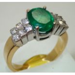 Ladies 18ct gold heavy set emerald and diamond ring RRP £2,200. P&P group 1 (£16 for the first