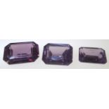 Loose gemstones: emerald cut sapphires, largest stone 16 x 11.5 mm 6.3g total. P&P group 1 (£16