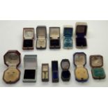 Twelve antique and vintage ring boxes including a Victorian double ring box. P&P group 1 (£16 for