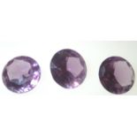 Loose Gemstones: three large sapphires 14mm diameter 5.9g total. P&P group 1 (£16 for the first item