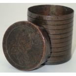 Push on lid box made from George III pennies. P&P group 1 (£16 for the first item and £1.50 for