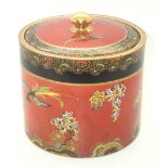 Carlton Ware covered biscuit barrel with painted and enamelled decoration H: 13 cm. P&P group 2 (£20