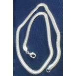 Silver snake chain marked 925 L: 50 cm 16.5g. P&P group 1 (£16 for the first item and £1.50 for