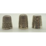 Three hallmarked silver thimbles two HG&S and one WHM. All Birmingham assay. P&P group 1 (16 for the