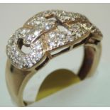 Vintage fancy diamond ring size O. P&P group 1 (£16 for the first item and £1.50 for subsequent