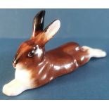 Royal Doulton Hare - Lying with Legs Stretched Behind - No. HN2594 in gloss 1.75". P&P group 1 (£