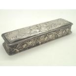 Hallmarked silver rectangular trinket box relief decorated with Cherubs, assay Birmingham 1902 16